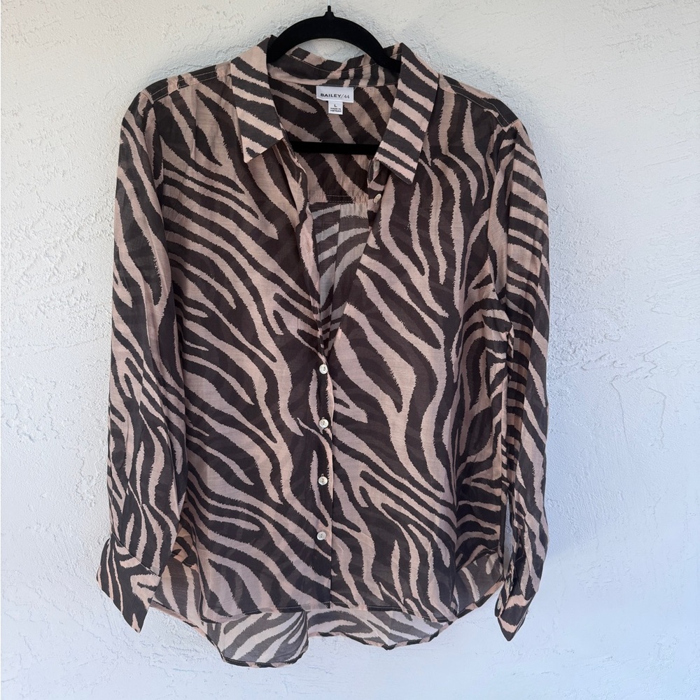 Stateside Zebra Voile Oversized Shirt size Large